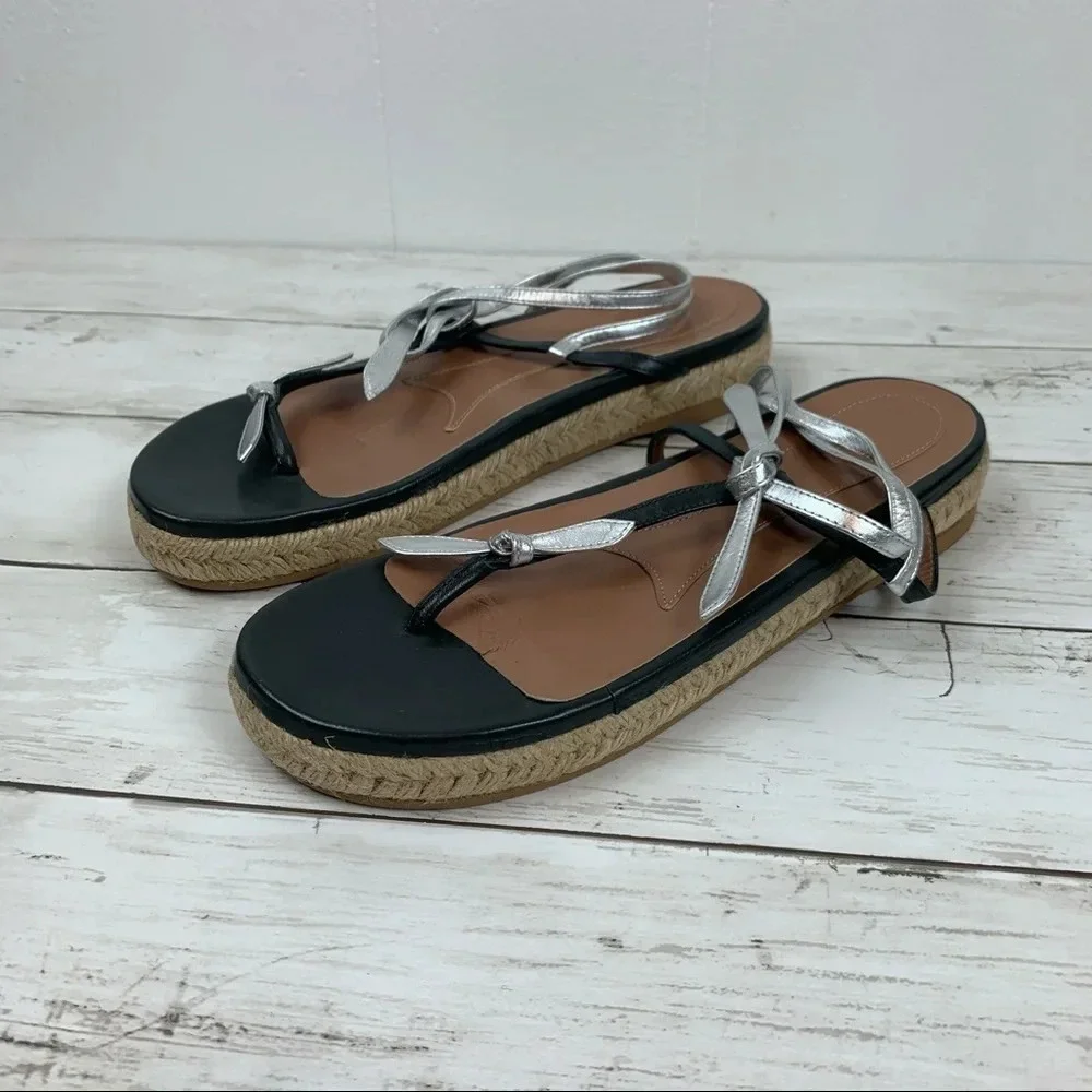Marni T Strap Leather Sandals Espadrille Platform